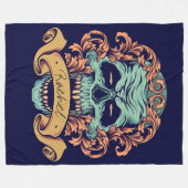 装飾スカル フリースブランケット (正面(横))