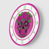 装飾スカル ラージ壁時計 (傾斜)