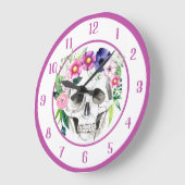 装飾スカル ラージ壁時計 (傾斜)