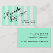 装飾スクリプトターコイズストライプ 名刺 (正面/裏面)