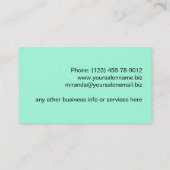 装飾スクリプトターコイズストライプ 名刺 (裏面)