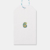 装飾スタイル、ダークブルーグリーン、ガラガラ ギフトタグ (裏面)