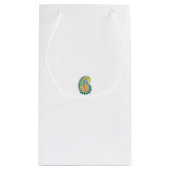 装飾スタイル、ダークブルーグリーン、ガラガラ スモールペーパーバッグ (裏面)