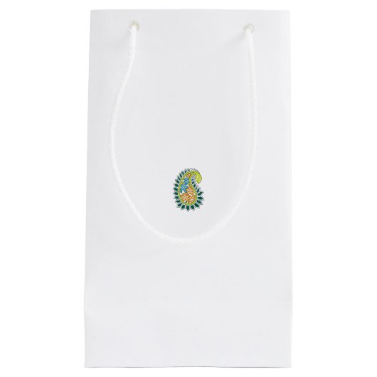 装飾スタイル、ダークブルーグリーン、ガラガラ スモールペーパーバッグ (正面)