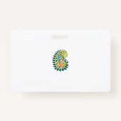 装飾スタイル、ダークブルーグリーン、ガラガラ バッジ (裏面)