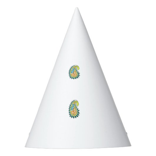 装飾スタイル、ダークブルーグリーン、ガラガラ パーティーハット (正面)