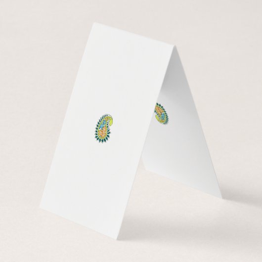 装飾スタイル、ダークブルーグリーン、ガラガラ 名刺 (裏面)