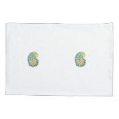 装飾スタイル、ダークブルーグリーン、ガラガラ 枕カバー (裏面)