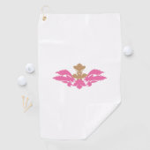 装飾スタイル、ホットピンク、アンティーク真鍮 ゴルフタオル (インサイチュ)