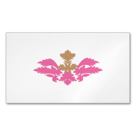 装飾スタイル、ホットピンク、アンティーク真鍮 マグネット名刺