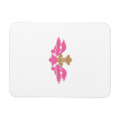 装飾スタイル、ホットピンク、アンティーク真鍮 マグネット (横)