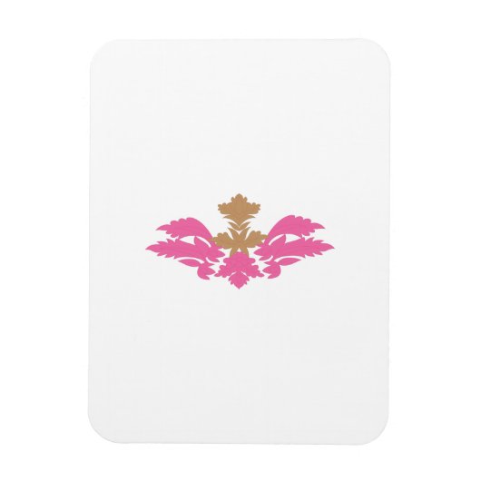 装飾スタイル、ホットピンク、アンティーク真鍮 マグネット (縦)