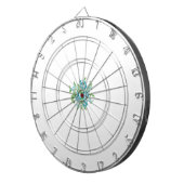 装飾スタイル、ミントクリーム、ファウンテンブルー、ティール(緑がかった色)。 ダーツボード (正面右)