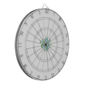 装飾スタイル、ミントクリーム、ファウンテンブルー、ティール(緑がかった色)。 ダーツボード (正面左)