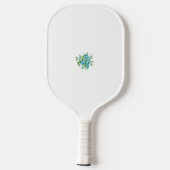 装飾スタイル、ミントクリーム、ファウンテンブルー、ティール（緑がかった色）。 ピックルボールラケット (裏面)