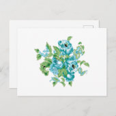 装飾スタイル、ミントクリーム、ファウンテンブルー、ティール(緑がかった色)。 ポストカード (正面/裏面)