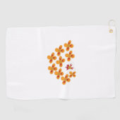 装飾スタイル、鈍いオレンジ、コーネルレッド ゴルフタオル (横)