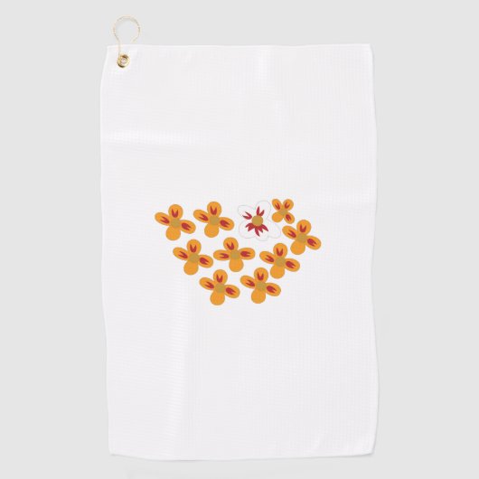 装飾スタイル、鈍いオレンジ、コーネルレッド ゴルフタオル (正面)