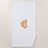 装飾スタイル、鈍いオレンジ、コーネルレッド ビーチタオル (正面)