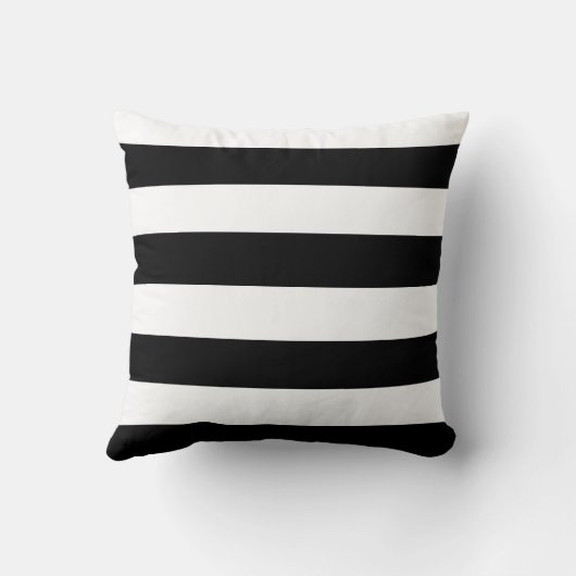 装飾ストライプの白黒のストライプパターン クッション (裏面)