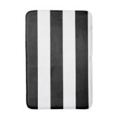 装飾ストライプの白黒のストライプパターン バスマット (正面縦)
