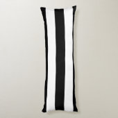 装飾ストライプの白黒のストライプパターン ボディピロー (裏面 (縦))