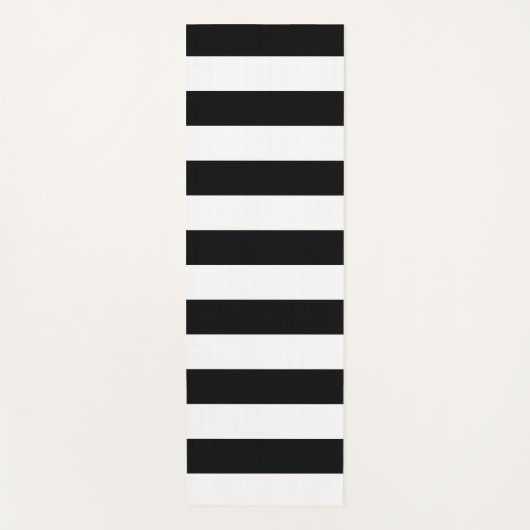 装飾ストライプの白黒のストライプパターン ヨガマット (正面)