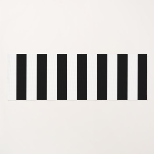 装飾ストライプの白黒のストライプパターン ヨガマット (正面(横))