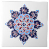 装飾セラミックタイルと青&赤メダリオン タイル (正面)