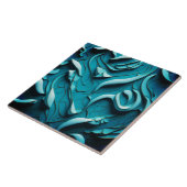 装飾セラミックタイル「ターコイズ波XII」 タイル (側面)