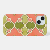 装飾タイルの花開き iPhone 15ケース (裏面横)