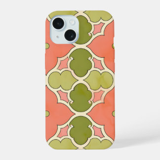 装飾タイルの花開き iPhone 15ケース