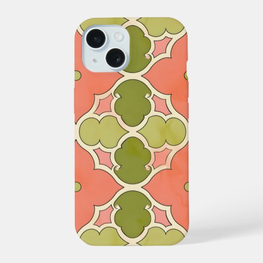 装飾タイルの花開き iPhone 15ケース (裏面)