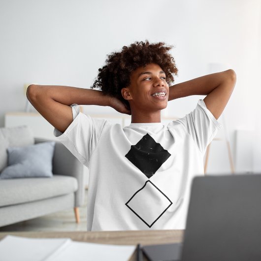 装飾ダイヤモンドスクエア Tシャツ