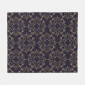 装飾ダマスクのシームレスなパターン フリースブランケット (正面(横))