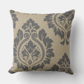 装飾ダマスクアートIグレーオンクリーム クッション (正面)