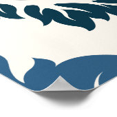 装飾ダマスクアートIブルースオンクリーム ポスター (角)