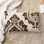 装飾ダマスクアートI（2ウェイ）クリーム&ブラウン ランバークッション (ブランケット)