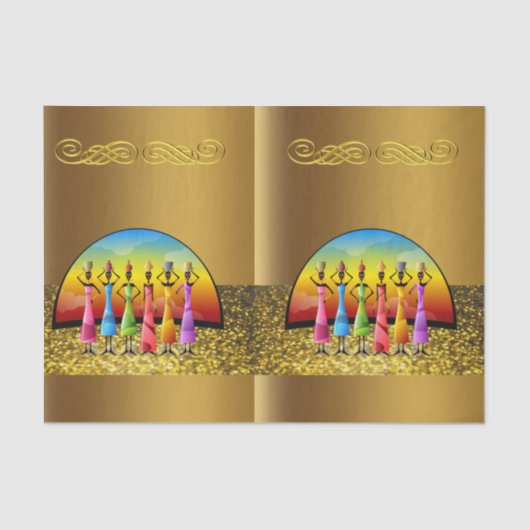 装飾ティッシュペーパーアフリカ 薄葉紙 (正面)