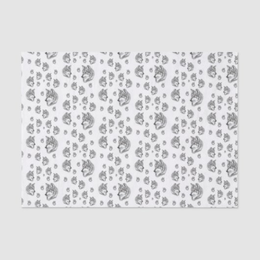 装飾ティッシュペーパーウルフ 薄葉紙 (正面)