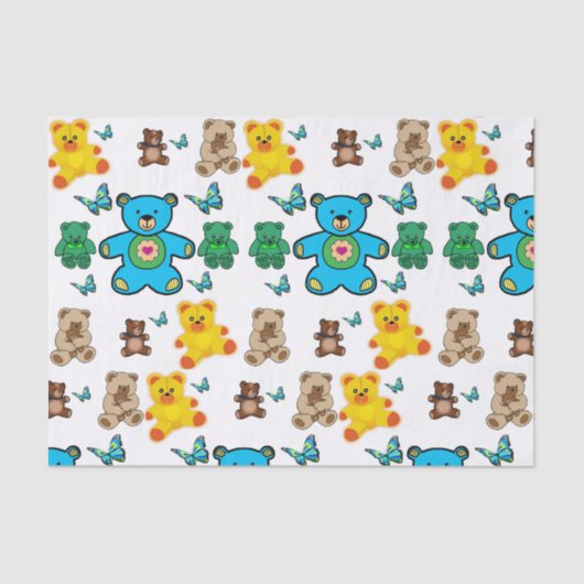 装飾ティッシュペーパーテディベア 薄葉紙 (正面)