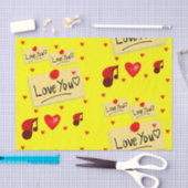 装飾ティッシュペーパーバレンタインキス 薄葉紙 (クラフト)