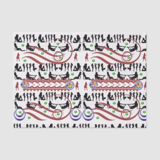 装飾ティッシュペーパーマンケーブ女性 薄葉紙 (正面)