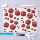 装飾ティッシュペーパーレッドサイコロマンケーブ 薄葉紙 (クラフト)