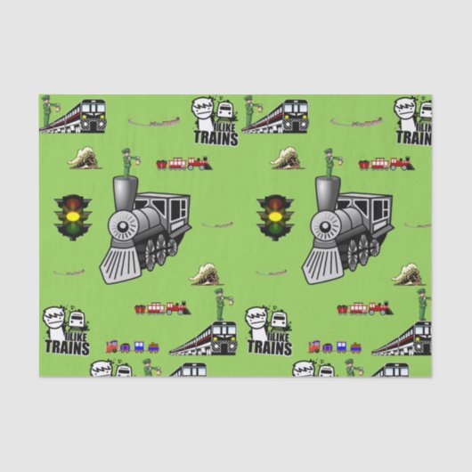 装飾ティッシュペーパー列車 薄葉紙 (正面)