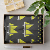 装飾ティッシュペーパー帆船イエロー 薄葉紙 (ギフト)