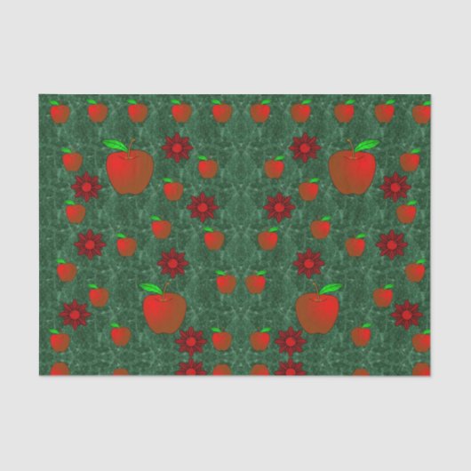 装飾ティッシュペーパー赤りんご 薄葉紙 (正面)