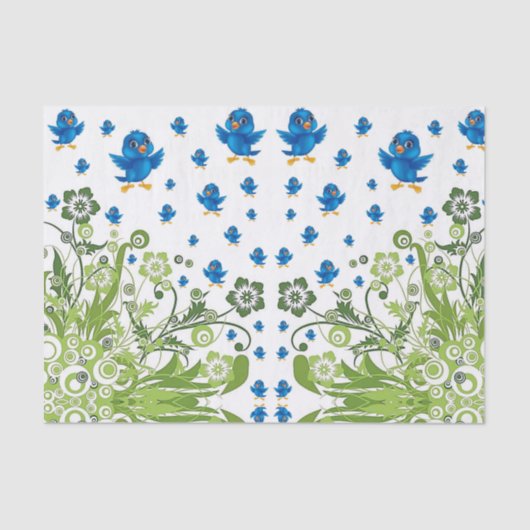 装飾ティッシュペーパー鳥 薄葉紙 (正面)