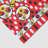 装飾ティッシュペーパー（昆虫）マルハナバチ赤サイコロ 薄葉紙 (詳細)