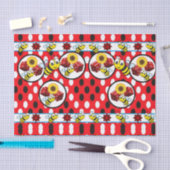 装飾ティッシュペーパー（昆虫）マルハナバチ赤サイコロ 薄葉紙 (クラフト)